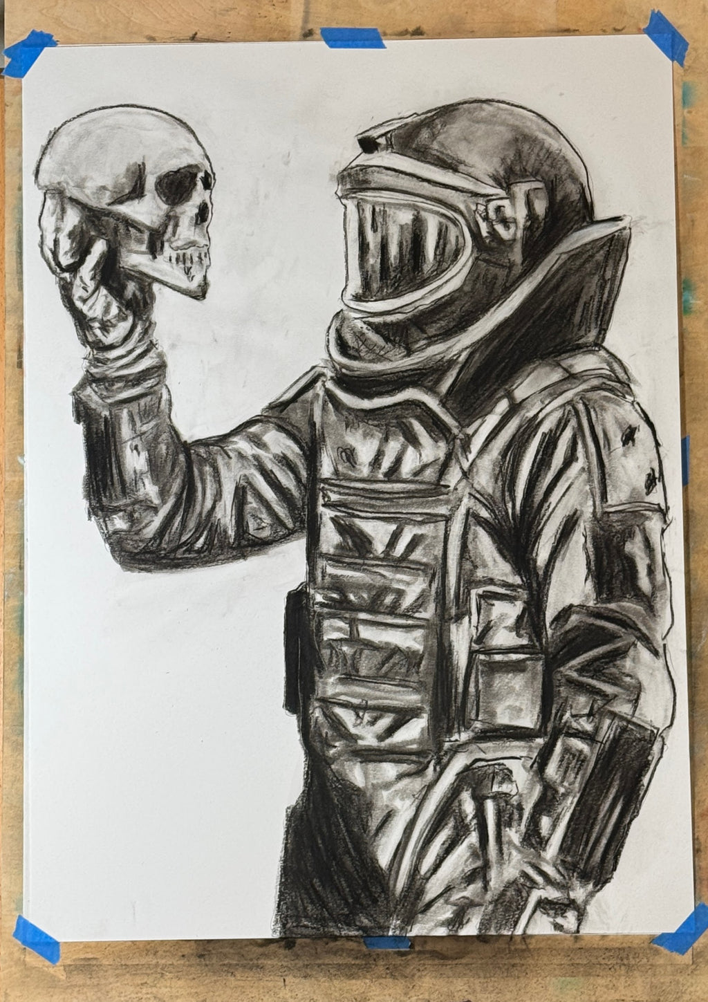 Custom EOD Bomb Suit Portrait | Graphite or Charcoal by Timothy Colomer — view 4
