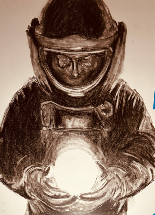 Custom EOD Bomb Suit Portrait | Graphite or Charcoal by Timothy Colomer