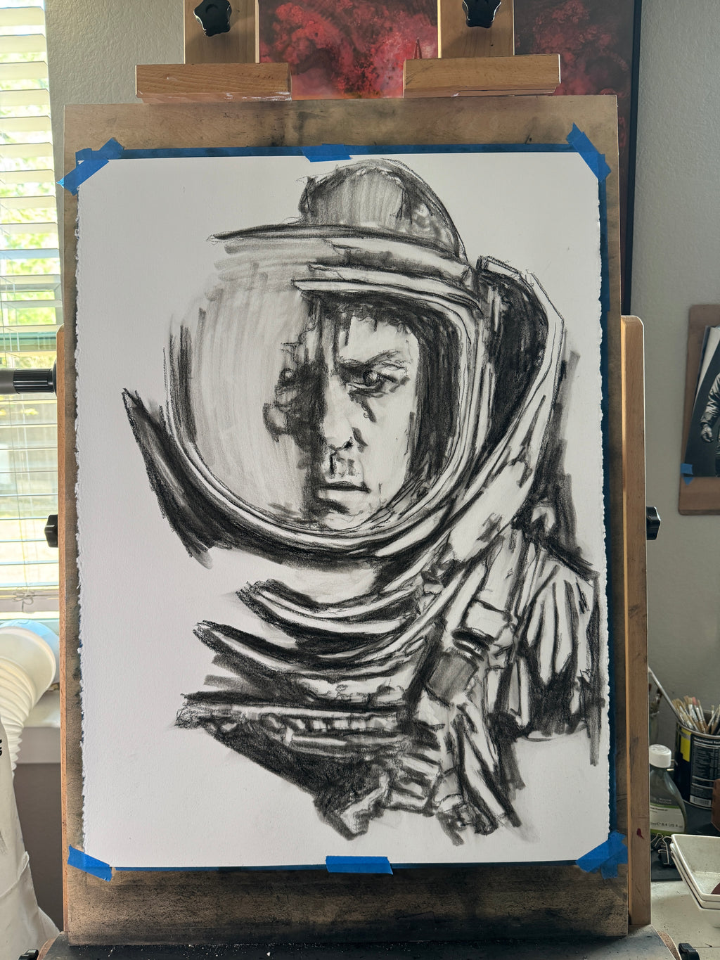 Custom EOD Bomb Suit Portrait | Graphite or Charcoal by Timothy Colomer — view 5