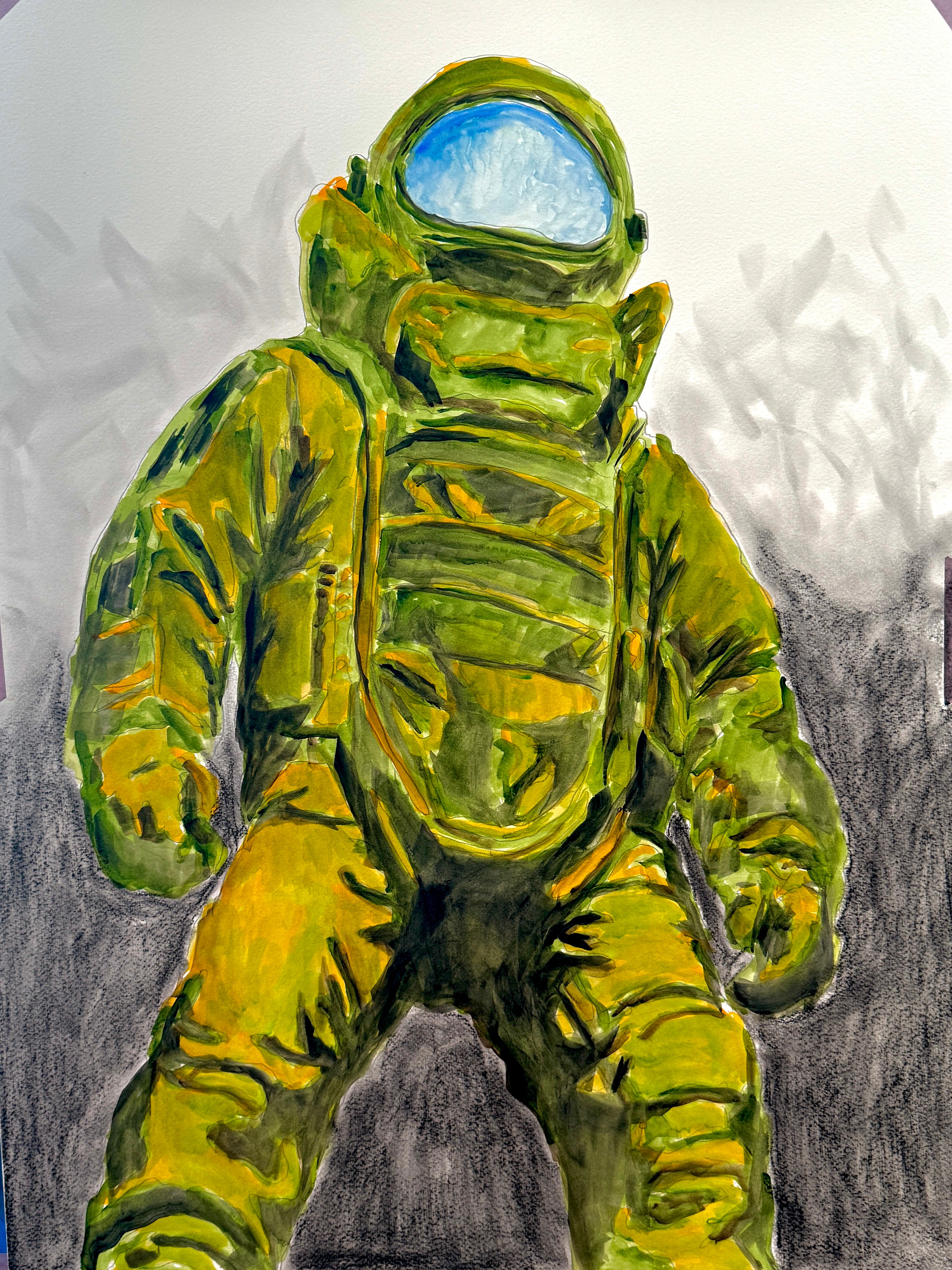 Custom EOD Bomb Suit Portrait | Watercolor by Timothy Colomer — view 4